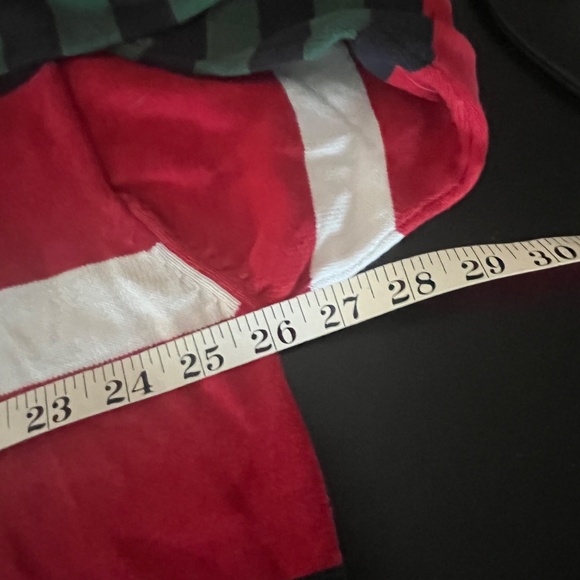 Vintage Tommy Hilfiger Navy White Red Green Striped Crew Neck Knit Sweater XL - Picture 4 of 8